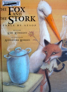 F is for Fable: Fox and Stork (Aesop)